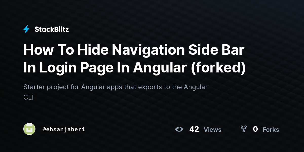 How To Hide Navigation Side Bar In Login Page In Angular (forked