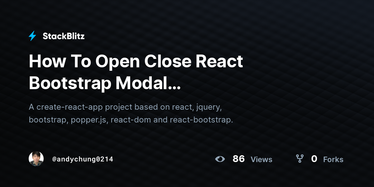 How To Open Close React Bootstrap Modal Programmatically (forked ...