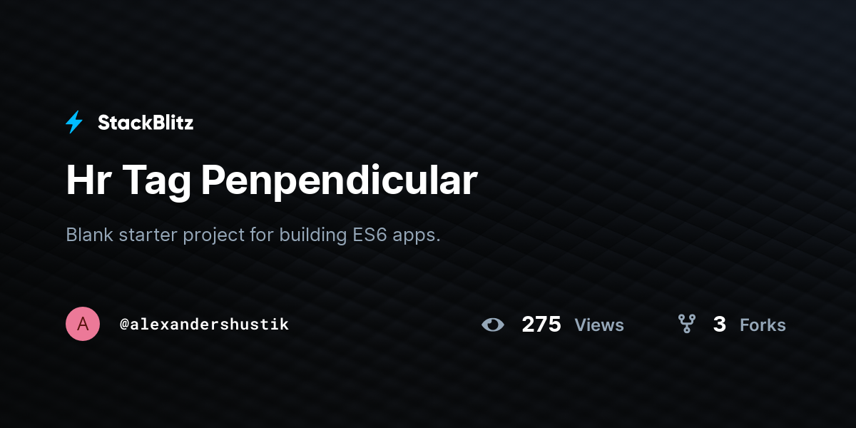 Hr Tag Penpendicular - StackBlitz