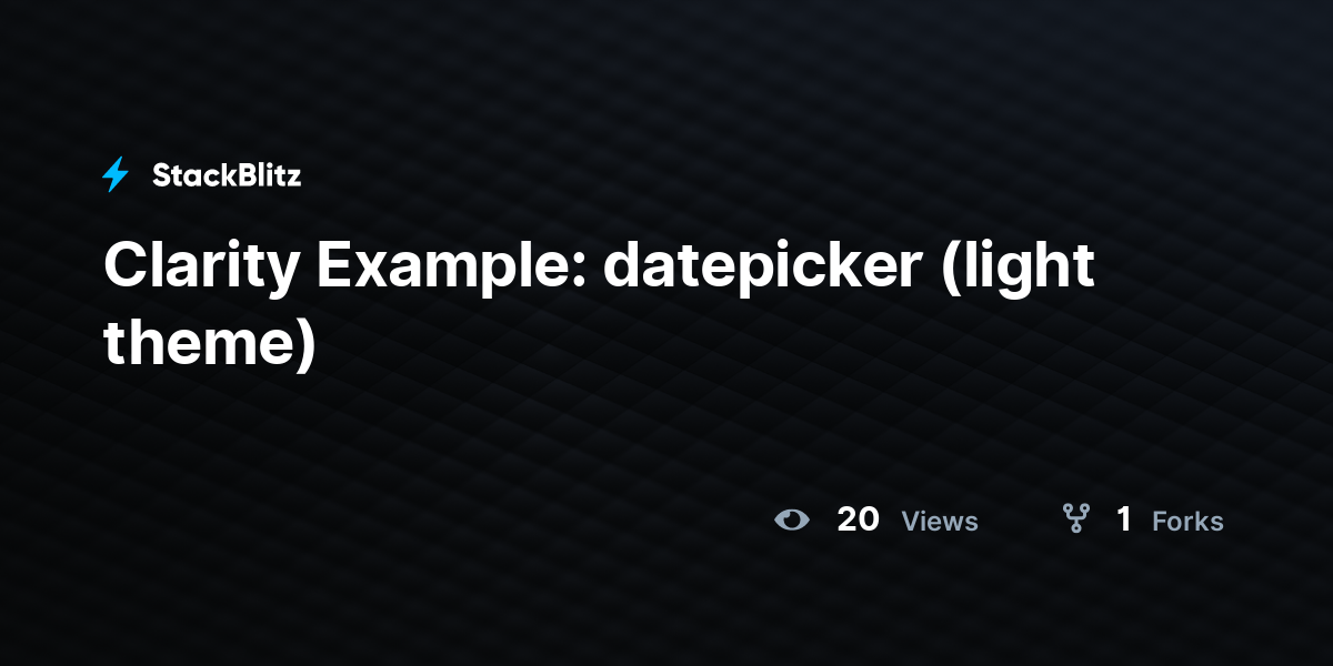 Clarity Example: datepicker (light theme) - StackBlitz