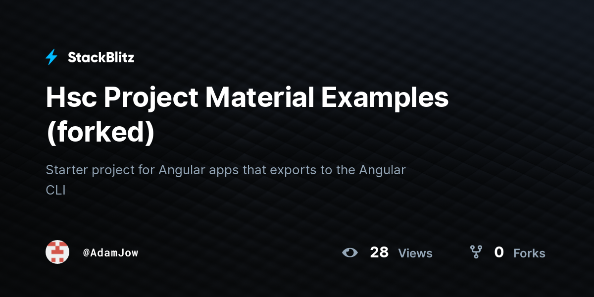 Hsc Project Material Examples (forked) - StackBlitz