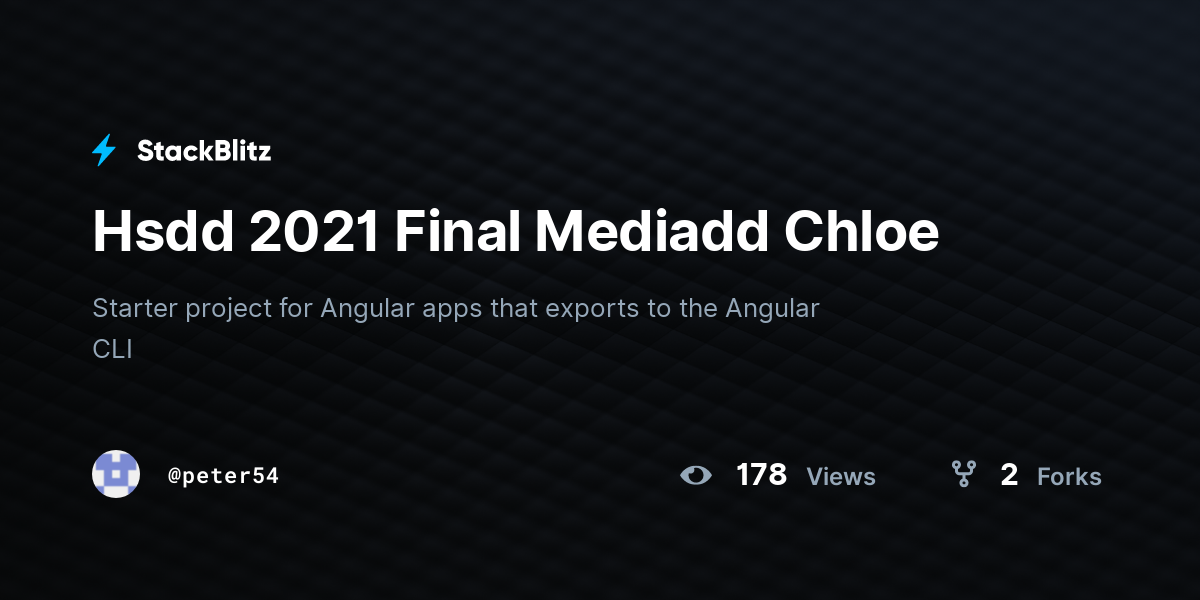 Hsdd 2021 Final Mediadd Chloe - StackBlitz