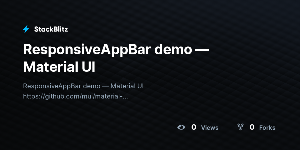 ResponsiveAppBar demo — Material UI - StackBlitz