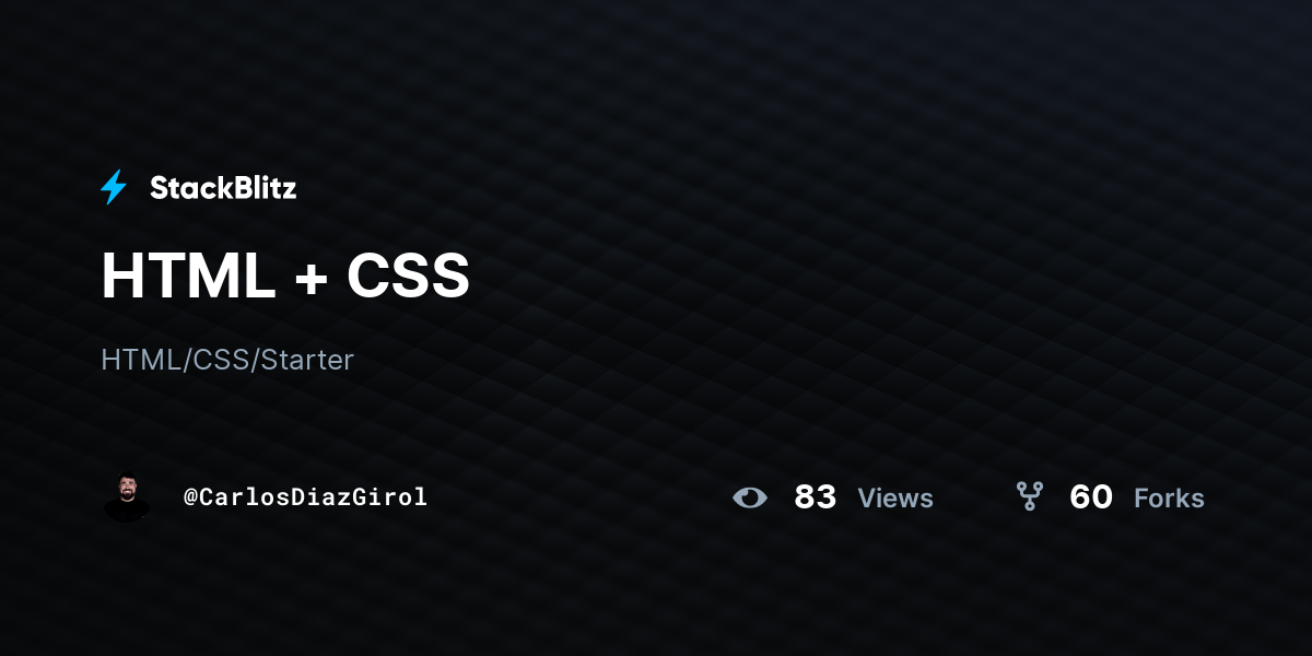 HTML + CSS - StackBlitz