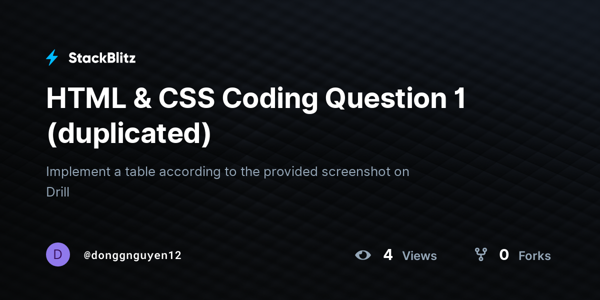 HTML & CSS Coding Question 1 (duplicated) - StackBlitz