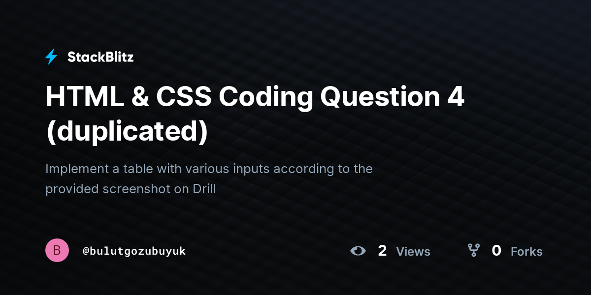 HTML & CSS Coding Question 4 (duplicated) - StackBlitz