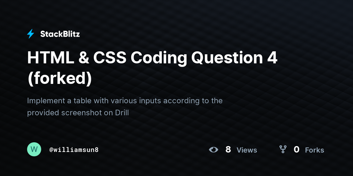 HTML & CSS Coding Question 4 (forked) - StackBlitz