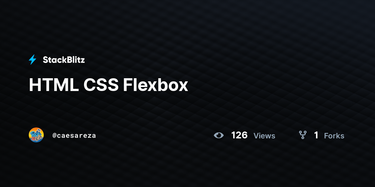 HTML CSS Flexbox - StackBlitz