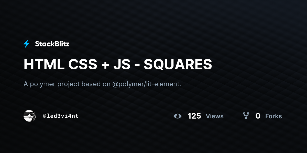 HTML CSS + JS - SQUARES - StackBlitz