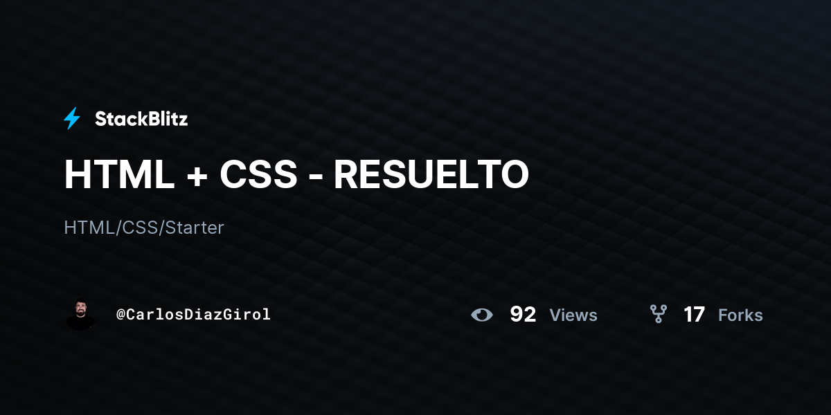 HTML + CSS - RESUELTO - StackBlitz