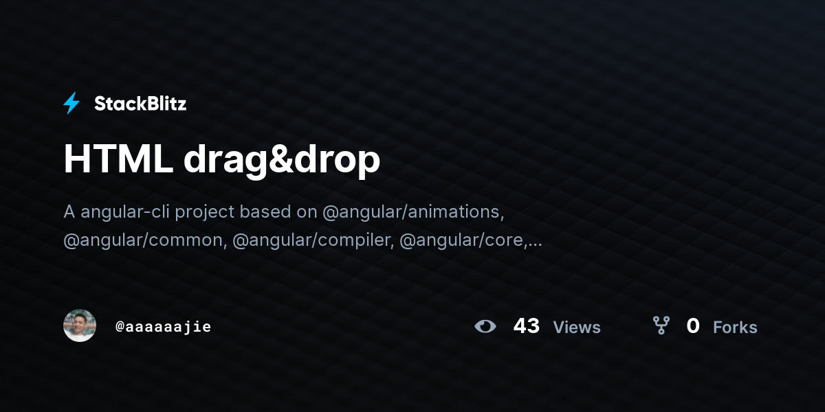 HTML drag&drop - StackBlitz