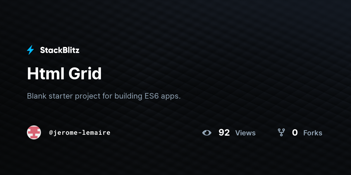 Html Grid - StackBlitz