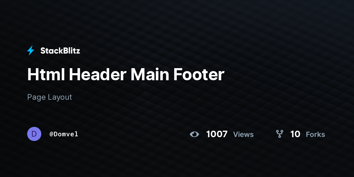 Html Header Main Footer - StackBlitz