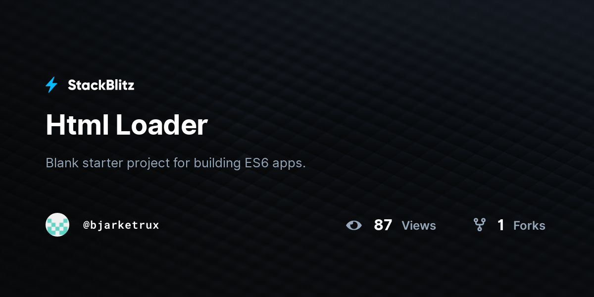 Html Loader - StackBlitz