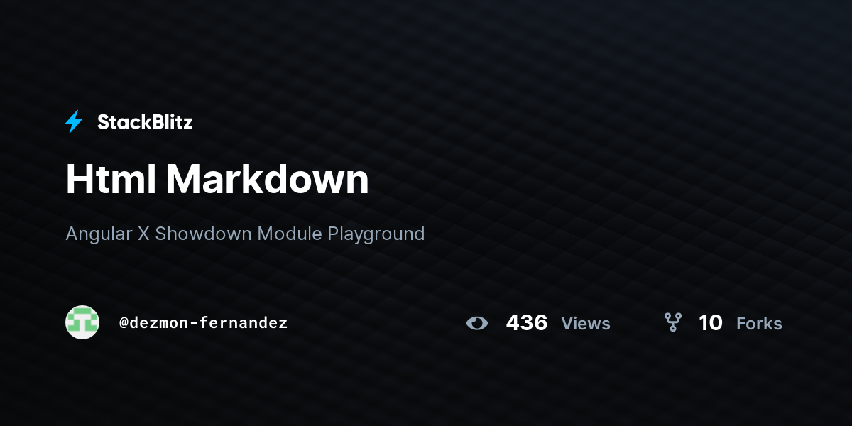 Html Markdown - StackBlitz