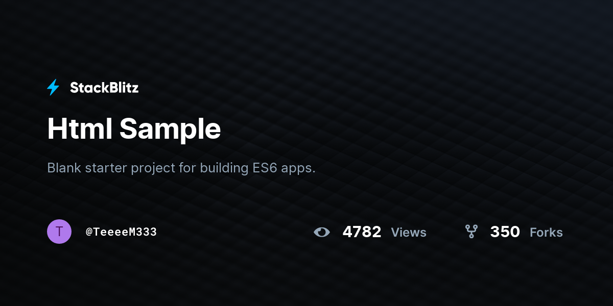 Html Sample - StackBlitz