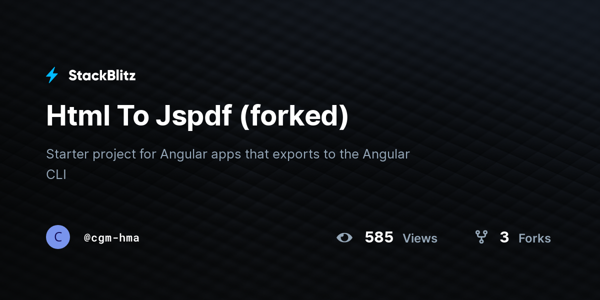 Html To Jspdf (forked) - StackBlitz