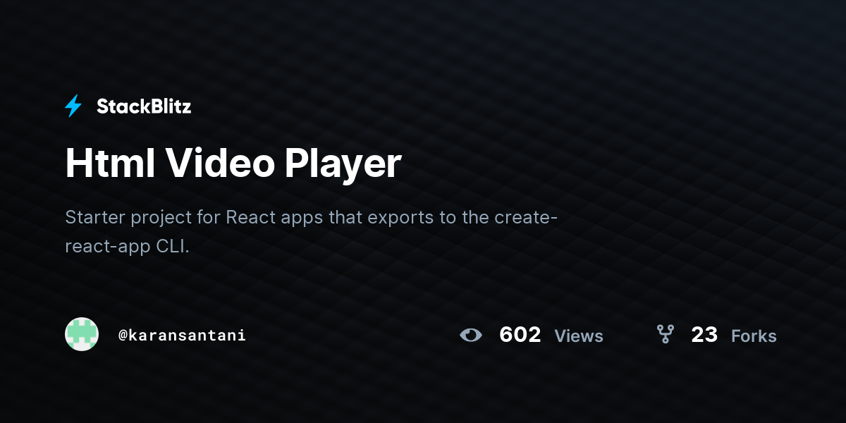 Html Video Player - StackBlitz