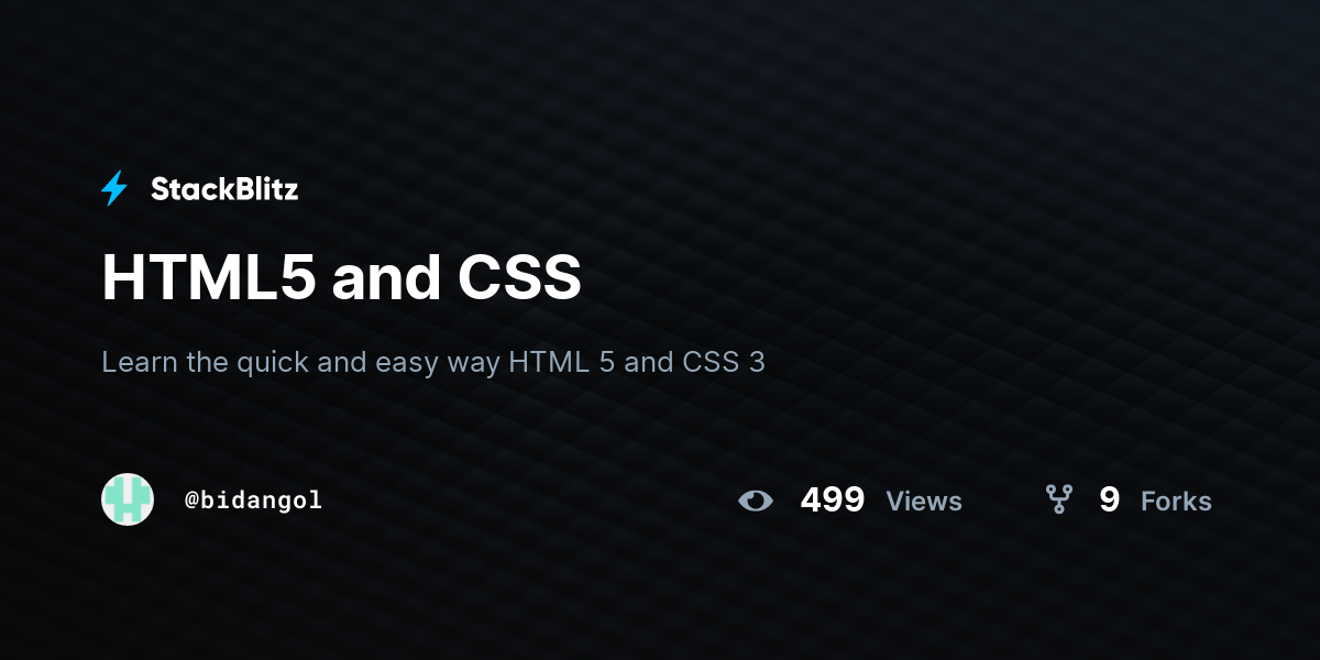 HTML5 and CSS - StackBlitz