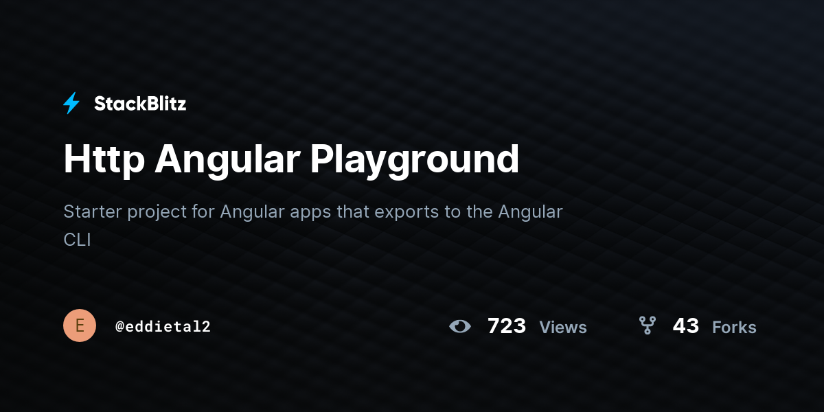 Http Angular Playground - StackBlitz
