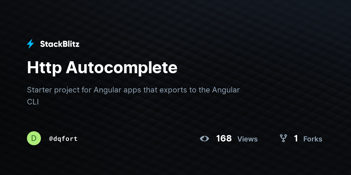 Http Autocomplete - StackBlitz