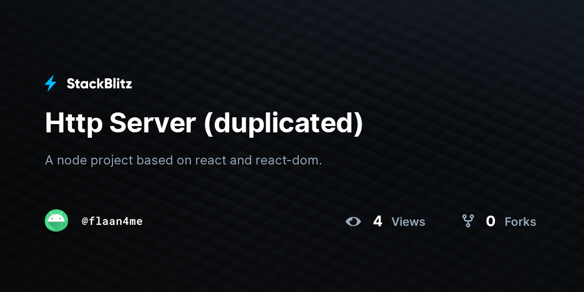 Http Server (duplicated) - StackBlitz