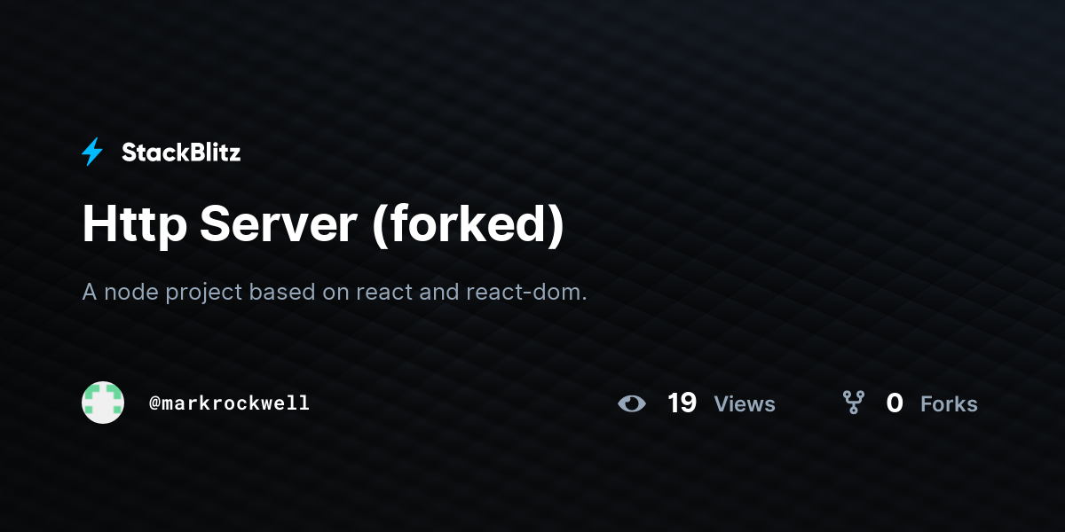 Http Server (forked) - StackBlitz