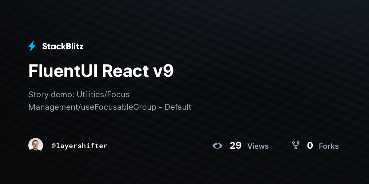 FluentUI React v9 - StackBlitz