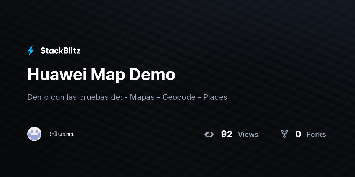 Huawei Map Demo - StackBlitz