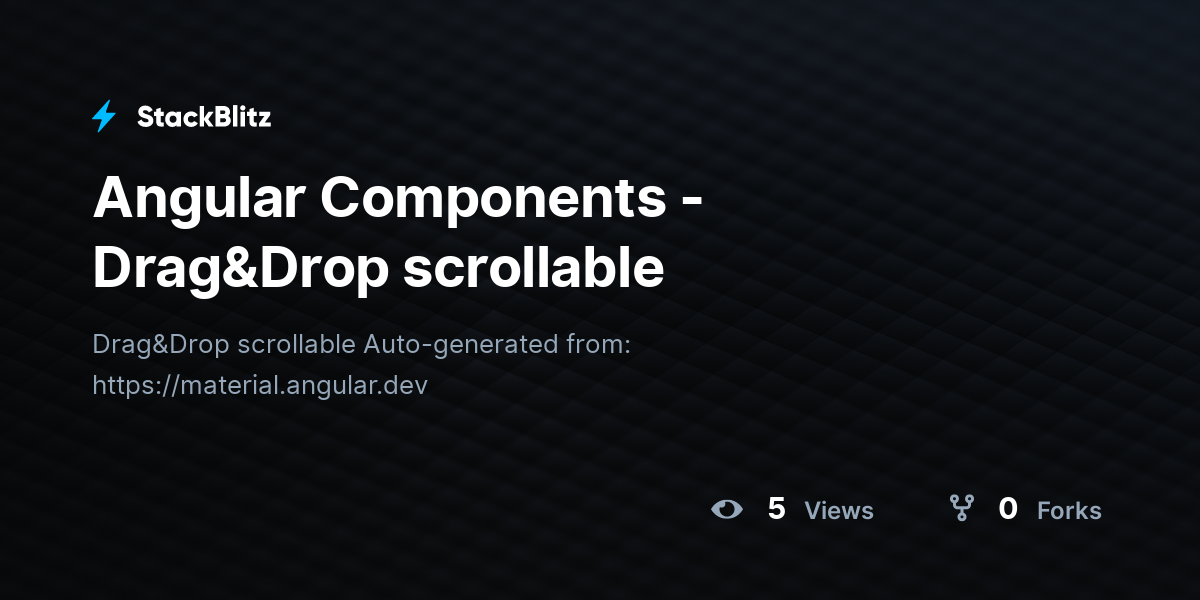Angular Components - Drag&Drop scrollable - StackBlitz