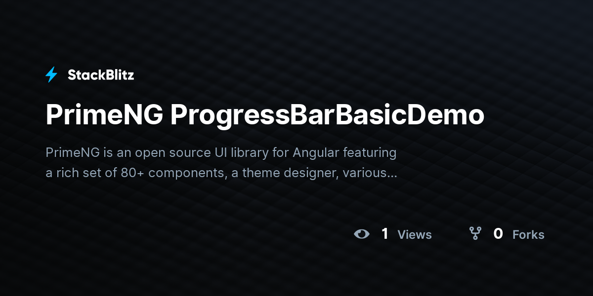 PrimeNG ProgressBarBasicDemo - StackBlitz