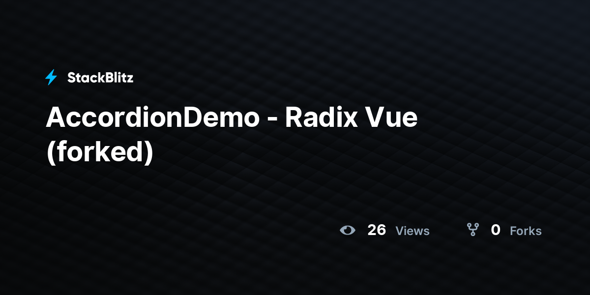 AccordionDemo - Radix Vue (forked) - StackBlitz