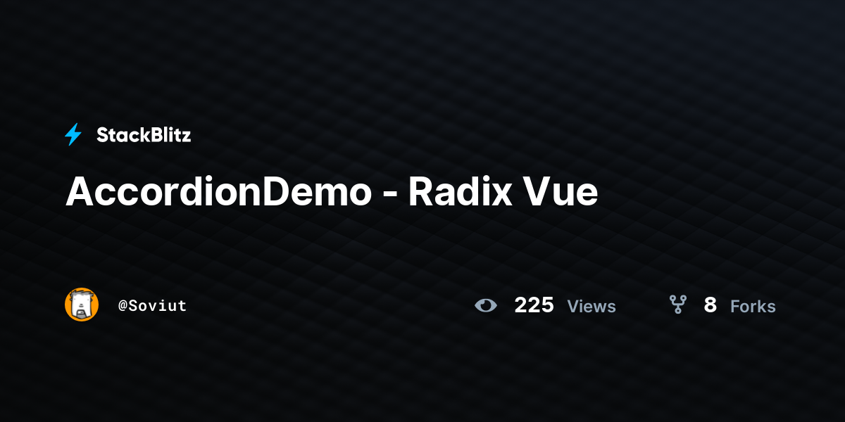 AccordionDemo - Radix Vue - StackBlitz