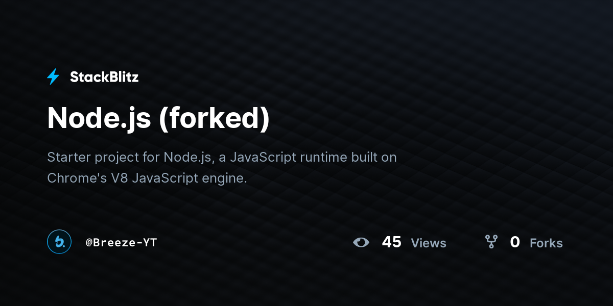 Node.js (forked) - StackBlitz