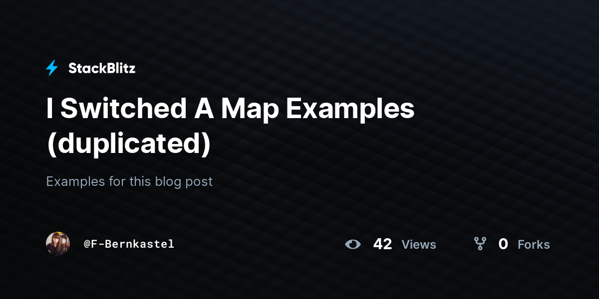 I Switched A Map Examples (duplicated) - StackBlitz