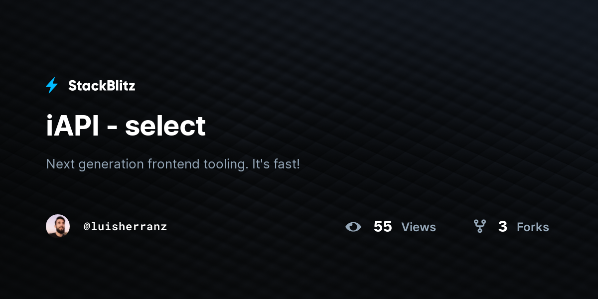 iAPI - select - StackBlitz