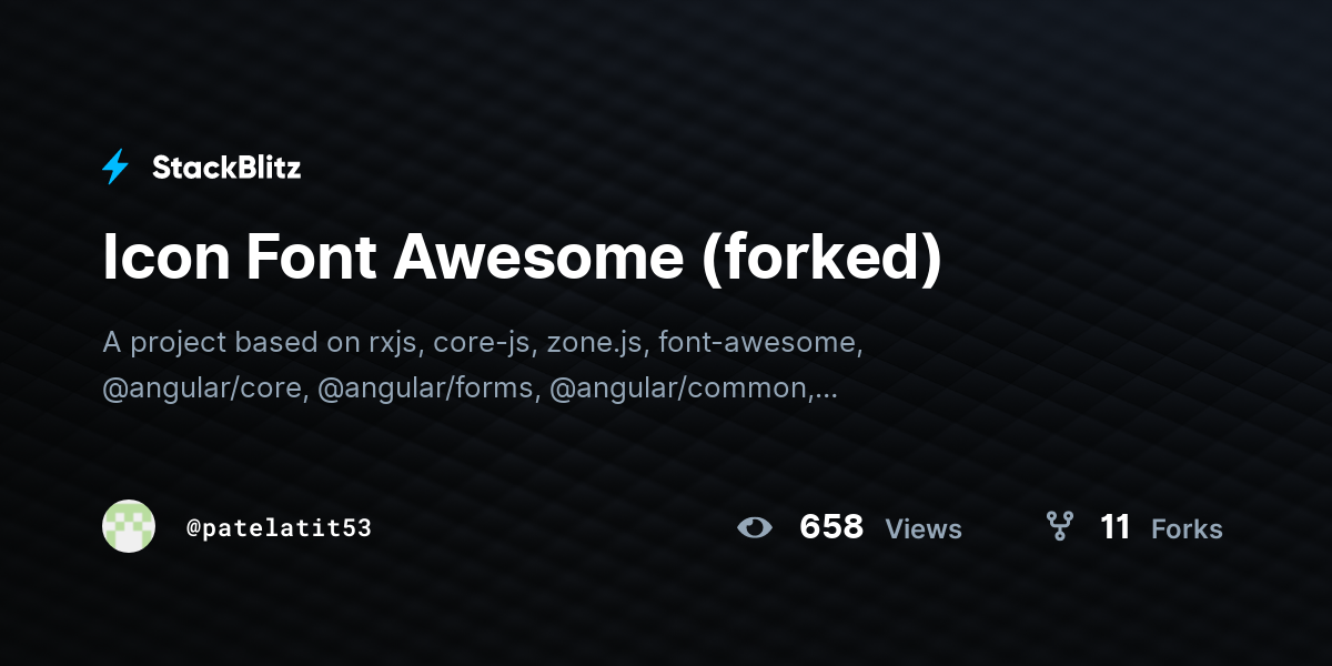 Icon Font Awesome (forked) - StackBlitz
