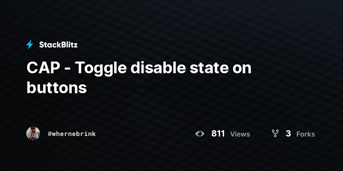 CAP - Toggle disable state on buttons - StackBlitz