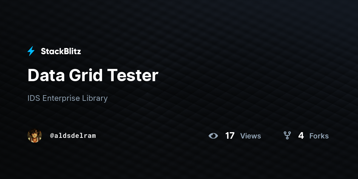 Data Grid Tester - StackBlitz