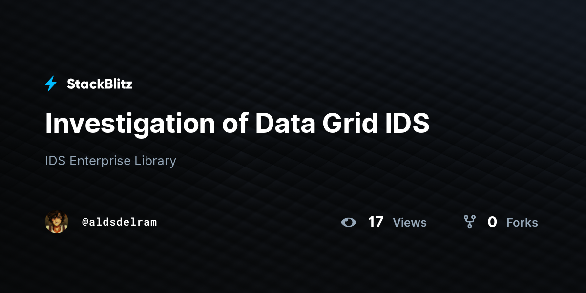 Investigation of Data Grid IDS - StackBlitz
