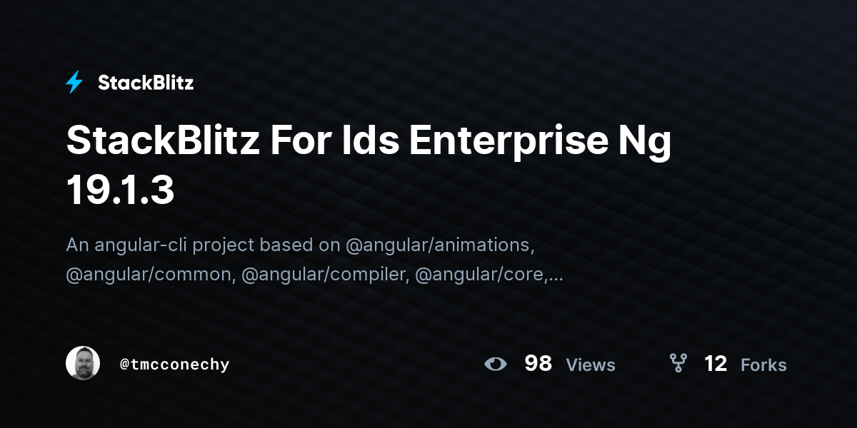 StackBlitz For Ids Enterprise Ng 19.1.3 - StackBlitz
