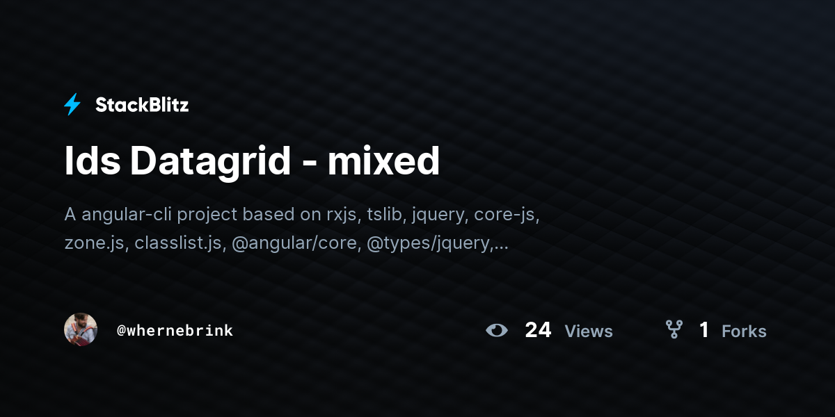 Ids Datagrid - mixed - StackBlitz