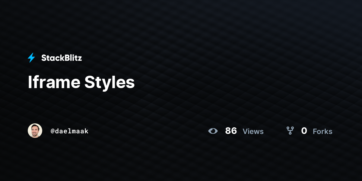 Iframe Styles - StackBlitz