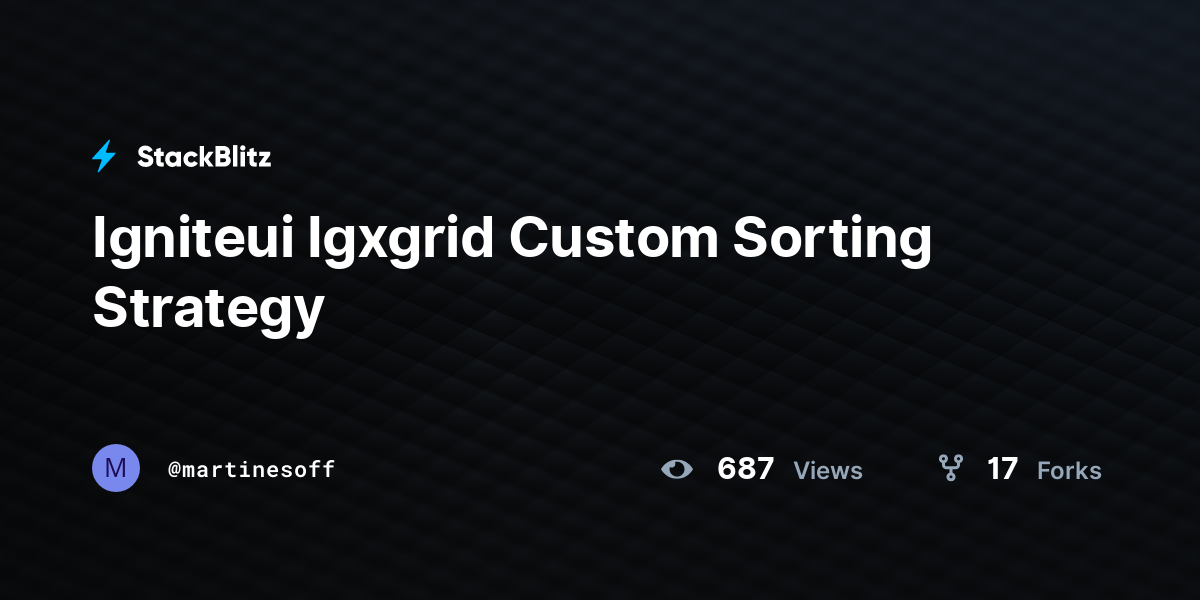 Igniteui Igxgrid Custom Sorting Strategy - StackBlitz