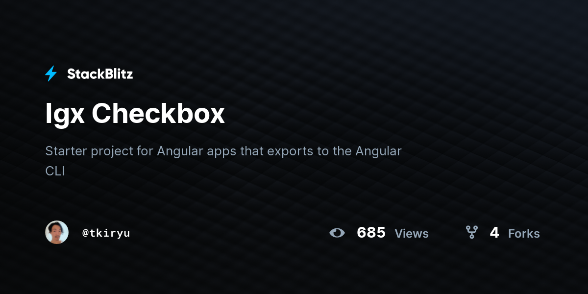 Igx Checkbox - StackBlitz