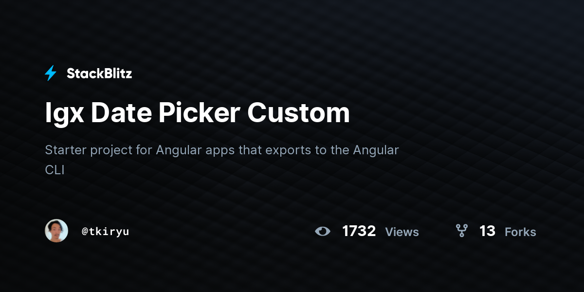 Igx Date Picker Custom - StackBlitz