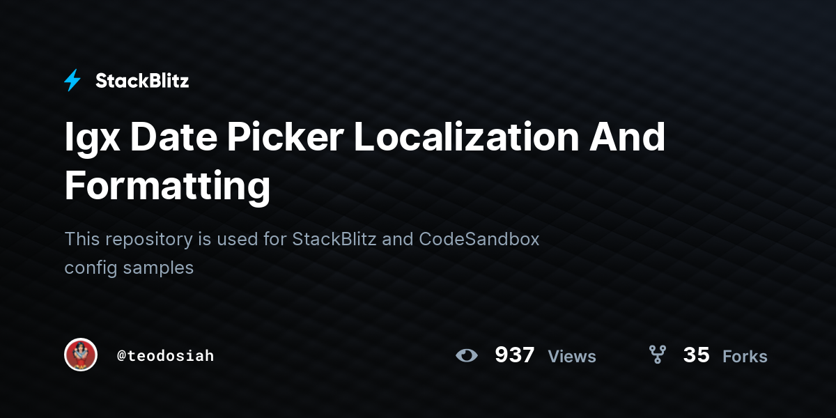 Igx Date Picker Localization And Formatting - StackBlitz