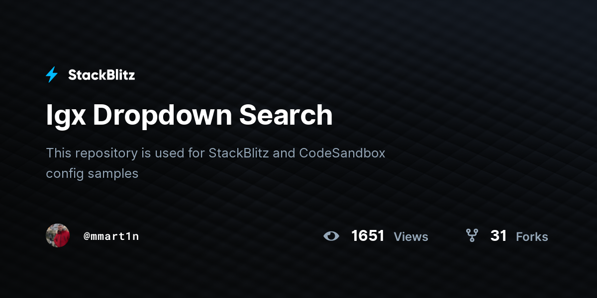 Igx Dropdown Search - StackBlitz