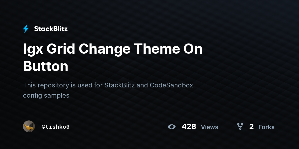 Igx Grid Change Theme On Button - StackBlitz