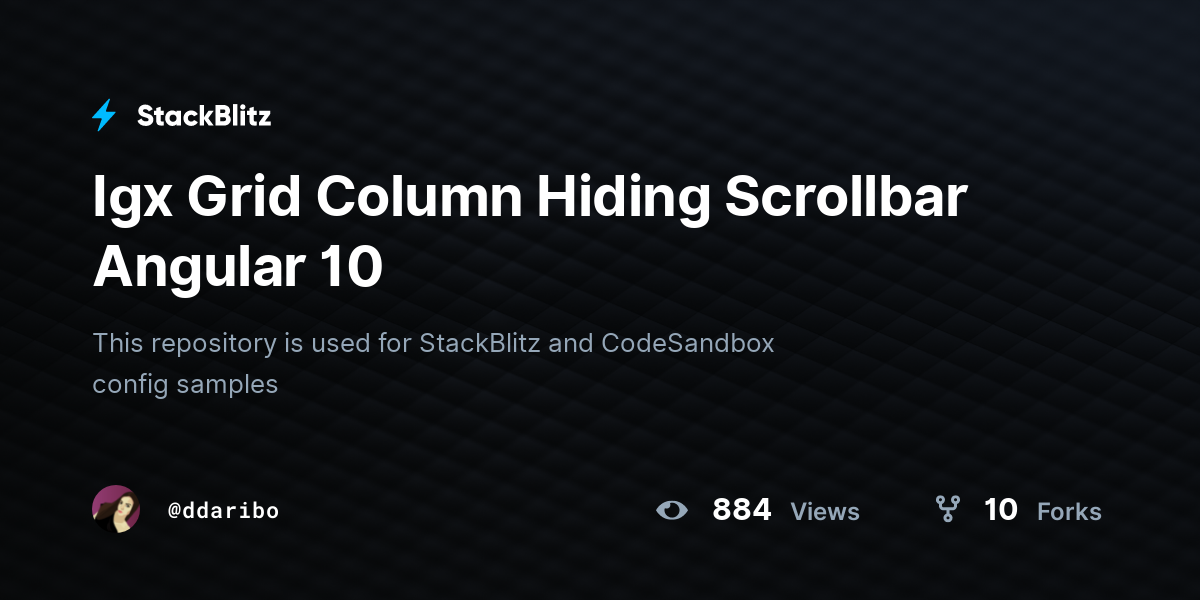 Igx Grid Column Hiding Scrollbar Angular 10 StackBlitz